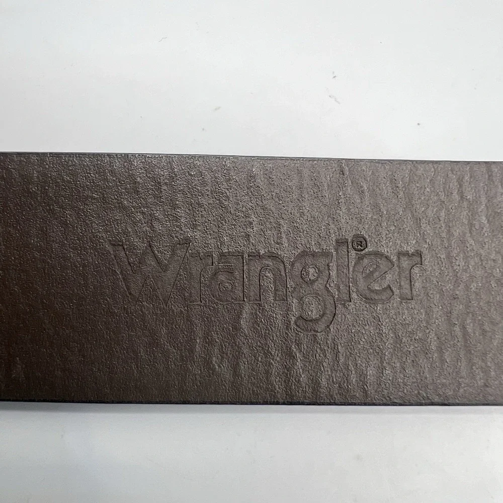 Wrangler Genuine Leather Embossed Western Belt 44/110 Brown Rodeo Cowboy‎